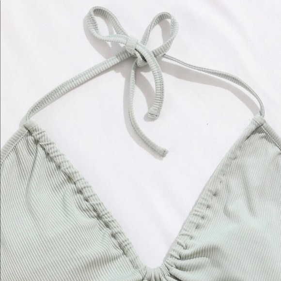 Shein Sage Green Halter Top - Picture 3 of 4